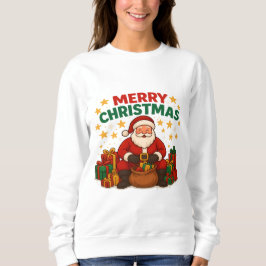 Merry Christmas Santa Holiday Sweatshirt Women スウェットシャツ