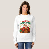 Merry Christmas Santa Holiday Sweatshirt Women スウェットシャツ (正面フル)