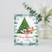 Merry Christmas Santa in Martini Glass シーズンポストカード (スタンド正面)