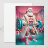 Merry Christmas | Santa Lifts More Than Gifts Holi シーズンカード (正面/裏面)