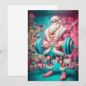 Merry Christmas | Santa Lifts More Than Gifts Holi シーズンカード (正面/裏面)