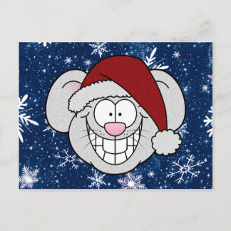 Merry Christmas Santa Mouse Screwball Graphics ポストカード