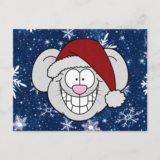 Merry Christmas Santa Mouse Screwball Graphics ポストカード (正面)