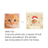 Merry Christmas Santa One Photo Cute Face Pink ラージペーパーバッグ