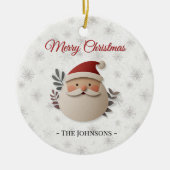 Merry Christmas Santa – Personalized Family  セラミックオーナメント (正面)