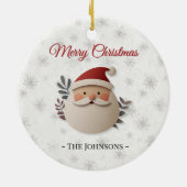 Merry Christmas Santa – Personalized Family  セラミックオーナメント (裏面)
