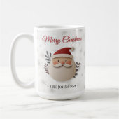 Merry Christmas Santa – Personalized Name Holiday コーヒーマグカップ (左)