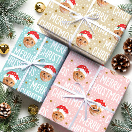 Merry Christmas Santa Photo One Face Set 3 ラッピングペーパーシート