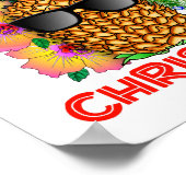 Merry Christmas Santa Pineapple ポスター (角)