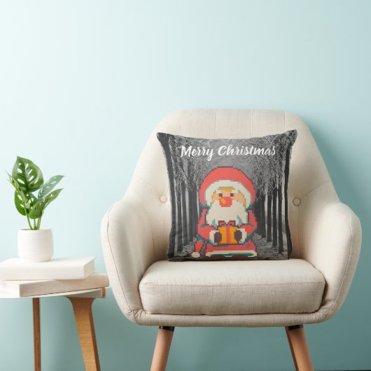 Merry Christmas Santa, Pixel Art, pixelart クッション (椅子)