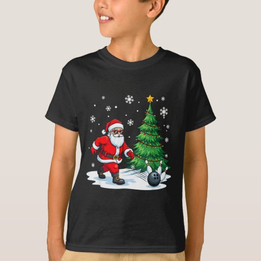 Merry Christmas Santa Playing Bowling Srt Lovers  Tシャツ (正面)