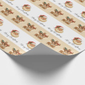 Merry Christmas Santa & Reindeer Wrapping Paper ラッピングペーパー (角)