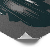 Merry Christmas Santa riding a Motorcycle ポスター (角)