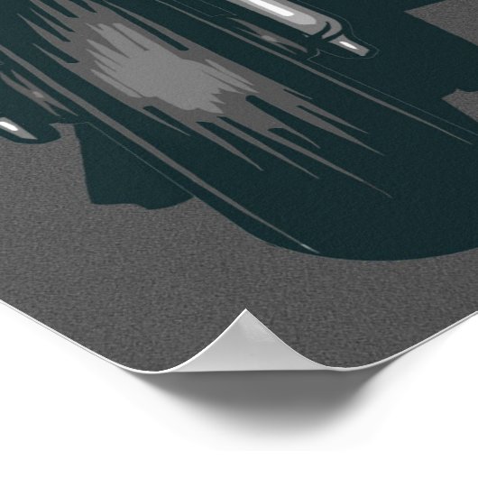 Merry Christmas Santa riding a Motorcycle ポスター (角)