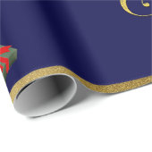 Merry Christmas Santa Riding Sleigh Christmas Tree ラッピングペーパー (ロールコーナー)