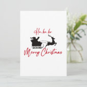 Merry Christmas Santa Sleigh And Reindeer シーズンカード (スタンド正面)