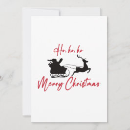 Merry Christmas Santa Sleigh And Reindeer シーズンカード