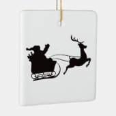 Merry Christmas Santa Sleigh And Reindeer セラミックオーナメント (右)