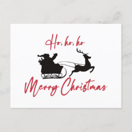 Merry Christmas Santa Sleigh And Reindeer ポストカード