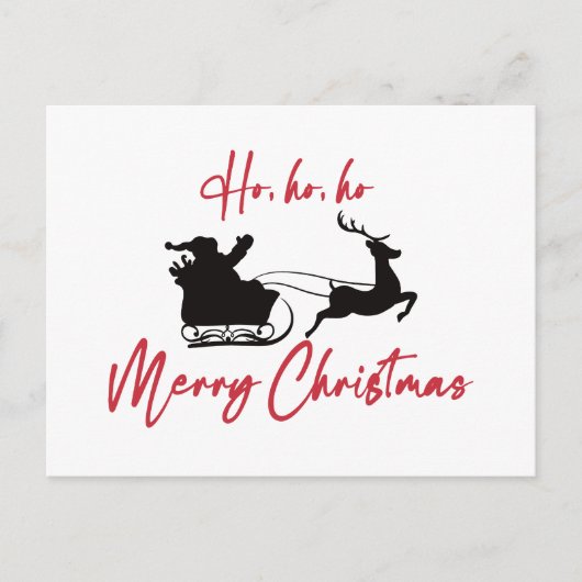 Merry Christmas Santa Sleigh And Reindeer ポストカード (正面)