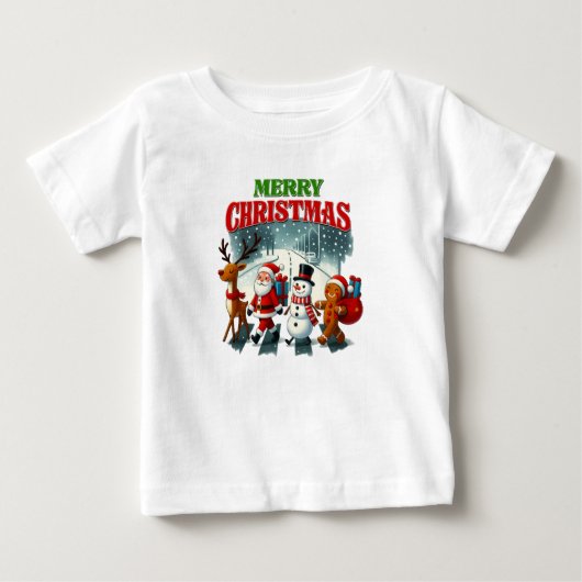 Merry Christmas Santa, Snowman, Gingers Xmas ベビーTシャツ (正面)