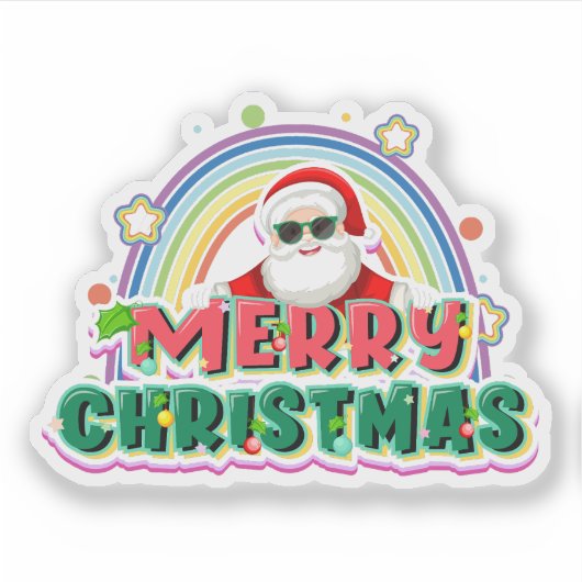 Merry christmas santa sticker  シール (正面)