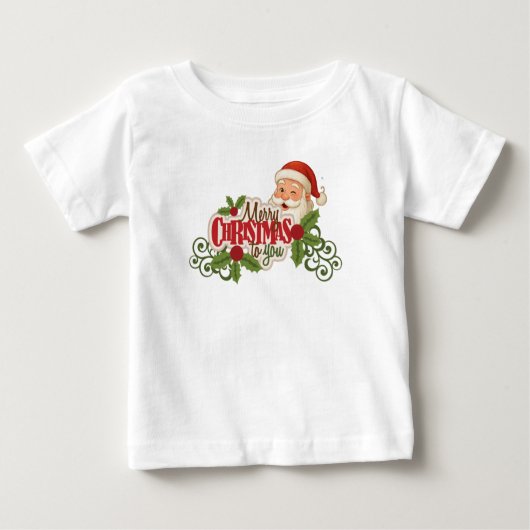 Merry Christmas Santa T-shirt ベビーTシャツ (正面)