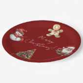 Merry Christmas Santa Tree Christmas  ペーパープレート (アングル)