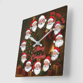 Merry Christmas Santa Wall Clock スクエア壁時計 (傾斜)