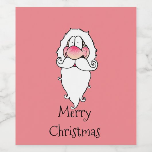 Merry Christmas Santa Wine Bottle Labels ワインラベル (シングルラベル)