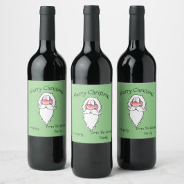 Merry Christmas Santa Wine Bottle Labels ワインラベル