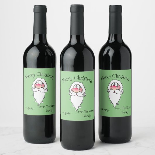 Merry Christmas Santa Wine Bottle Labels ワインラベル (ボトル)