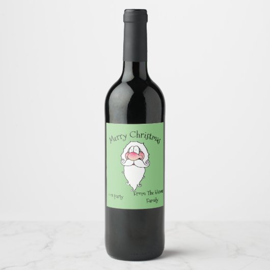Merry Christmas Santa Wine Bottle Labels ワインラベル (正面)