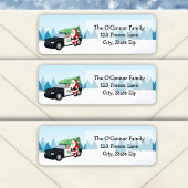 Merry Christmas Santa With Cop Car ラベル