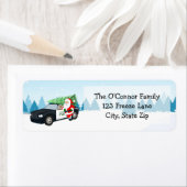 Merry Christmas Santa With Cop Car ラベル (インサイチュ)