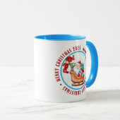 Merry Christmas Santa With His Sleigh マグカップ (正面右)