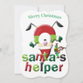 Merry Christmas Santa's Helper Flat Greeting Card カード (裏面)