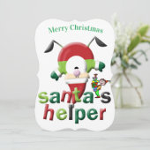 Merry Christmas Santa's Helper Flat Greeting Card カード (スタンド正面)