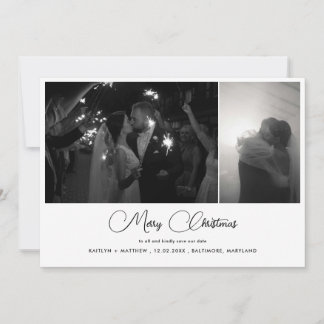 Merry Christmas Save The Date モダン Couples シーズンカード