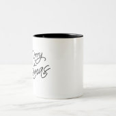 Merry Christmas Saying (Hand-Drawn) ツートーンマグカップ (中央)