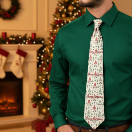 Merry Christmas Scandinavian Gnome Necktie ネクタイ