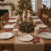 Merry Christmas Scandinavian Gnome Paper Plates ペーパープレート