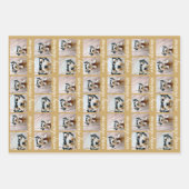 Merry Christmas Scriptとのコラージュ6枚 ラッピングペーパーシート (正面)