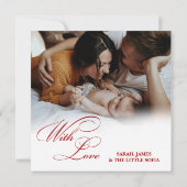 Merry Christmas Script 3 Collage Multi Photo シーズンカード (裏面)