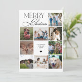 Merry Christmas script 9 photo collage Christmas シーズンカード (スタンド正面)