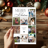 Merry Christmas script 9 photo collage Christmas シーズンカード