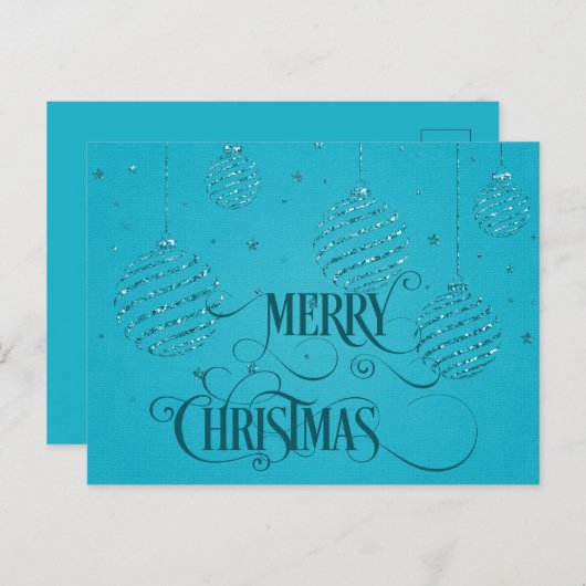 MERRY CHRISTMAS Script Christmas  ポストカード (正面/裏面)