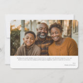 Merry Christmas Script Family Photo シーズンカード (裏面)