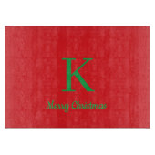 Merry Christmas Script Personalized Monogram カッティングボード (正面)