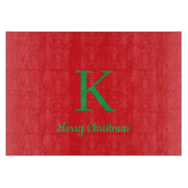Merry Christmas Script Personalized Monogram カッティングボード